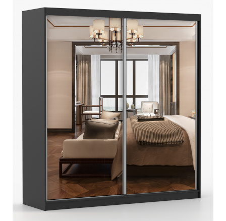 Šatní skříň MULTI 20 - 203 cm, Černá Šatní skříň MULTI 20 - 203 cm, Černá