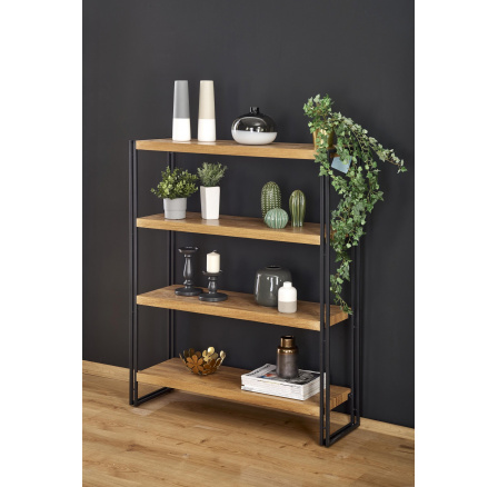 Regál BOLIVAR REG1, dub zlatý/černý