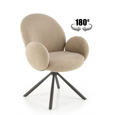 Jídelní otočná židle K498, Cappuccino/Černá Jídelní otočná židle K498, Cappuccino/Černá
