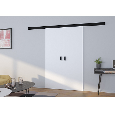 Dveře posuvné nástěnné dvoukřídlé TOPPO 160 White+Black