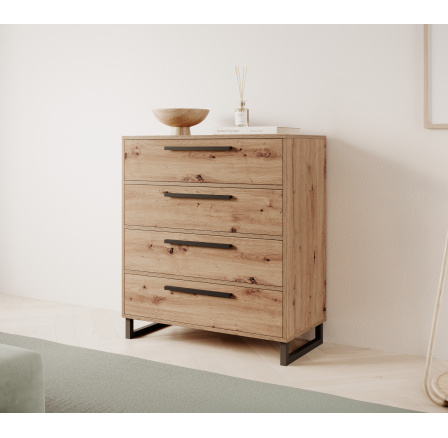 Komoda se zásuvkami ARIA Artisan+Černá