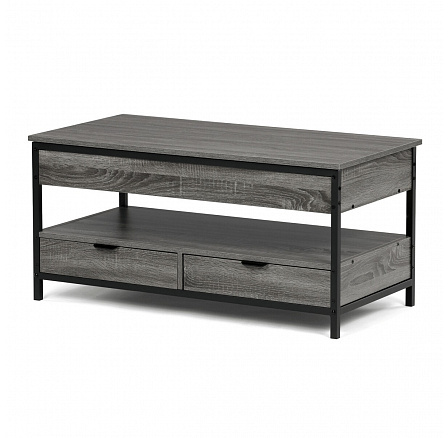 Konferenční stolek se zvedací deskou 100x50x48cm, mdf, šedý dub, CT-I1201 GREY