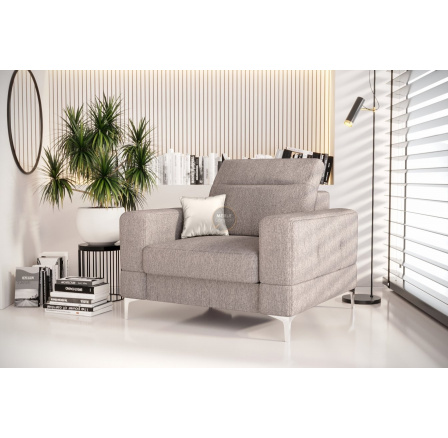 Křeslo čalouněné MALIBU 104 cm - šedá