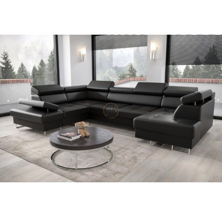 Rohová sedací souprava GALAXY MAX II s funkcí spaní 210x350x165 přírodní kůže - přírodní kůže - volitelná barva, levá