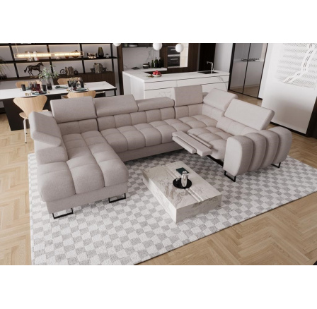 Rohová sedací souprava ASPEN MAX II , relax 198x350x170 cm - pravá, béžová