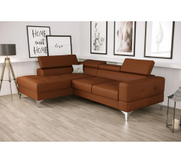 Rohová sedací souprava TOSCANIA MINI přírodní kůže 170x250 cm - hnědá , levá