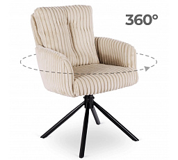 Otočná židle do obývacího pokoje JUNE Béžová manšestrová