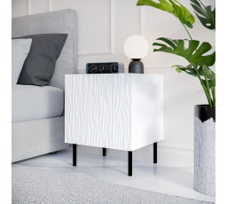 Noční stolek JUNGLE, bílá matná/bílá matná