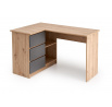 Psací stůl BEGA, Dub Artisan/Grafitový UNI
