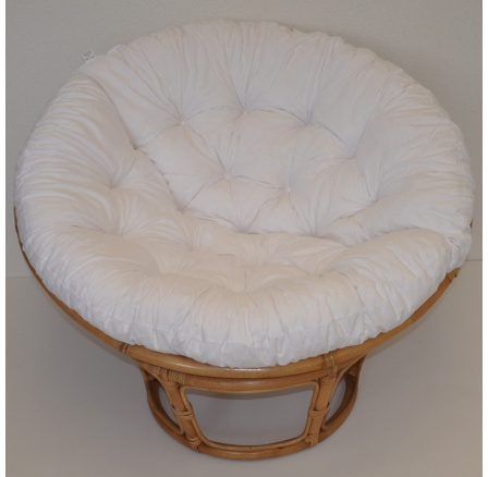 Ratanový papasan 115 cm medový - polstr bílý
