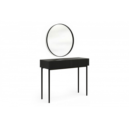 NICOLE TOALETKA 100 2SZ - černý mat / černý rám + NICOLE ZRCADLO 80 - černý