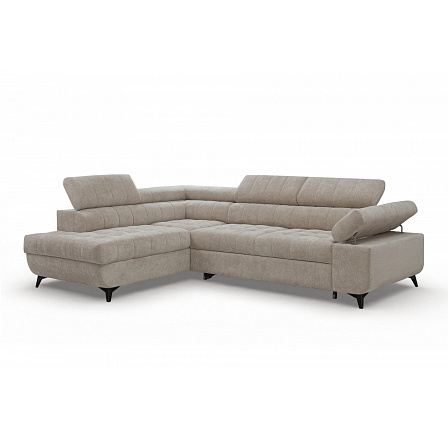 Rohová sedačka Dragonis L s funkcí spaní / Vibe 08 / černé nohy / levá strana