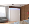 Posuvná skříň s LED osvětlením LINCOLN 180 Bílá+Bílá