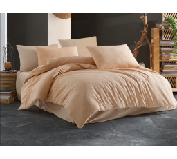 Francouzské povlečení krep UNI 240x220, 70x90cm Béžové