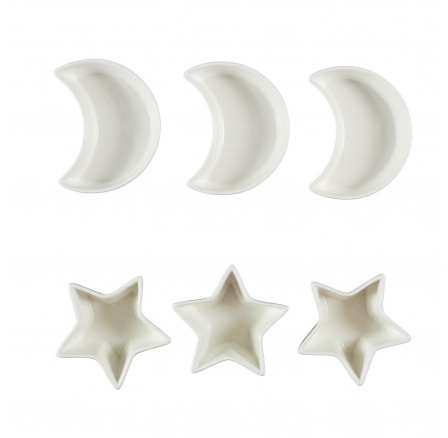 Sada 6 nádobí na servírování Star/Moon bílá Sada 6 nádobí na servírování Star/Moon bílá
