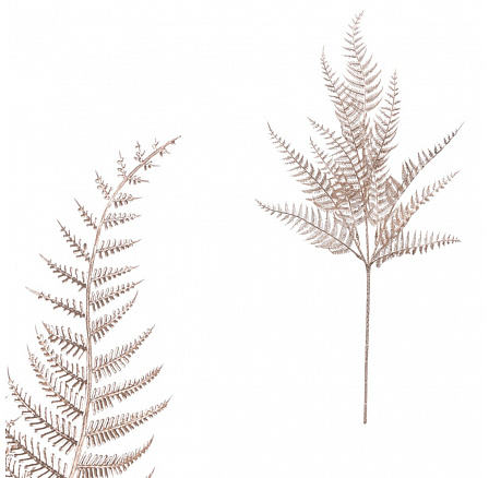 Kapradí - umělá větev, měděná matná