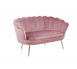 Sofa SF1-FXJG sametová růžová , nohy stříbrné
