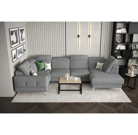 Rohová sedací souprava MALIBU MAX II 180x350x182 cm - šedá , levá strana