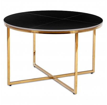 Keramický Stolek MARINE Černý Mramor Mat/Zlatý