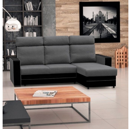 Rohová sedací souprava Maxim P tm.šedá/EKO černá Rohová sedací souprava Maxim P tm.šedá/EKO černá