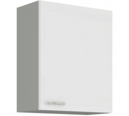 Kuchyňská horní skříňka BOLZANO 60-G-72-1F, Bílý lesk/Šedá