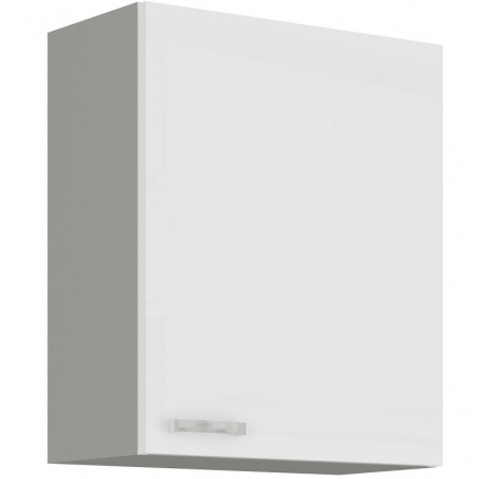 Kuchyňská horní skříňka BOLZANO 60-G-72-1F, Bílý lesk/Šedá Kuchyňská horní skříňka BOLZANO 60-G-72-1F, Bílý lesk/Šedá