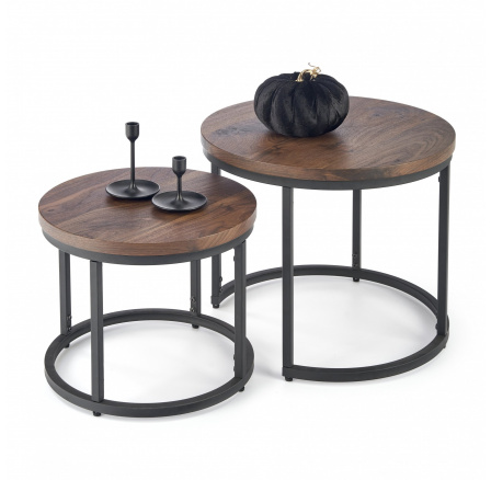 Konferenční stůl OREO sada, ořech/černá Konferenční stůl OREO sada, ořech/černá