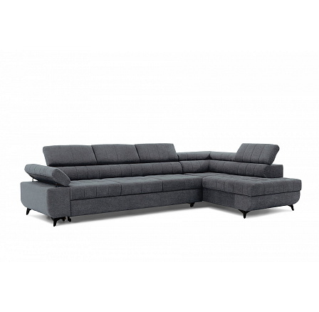 Rohová sedačka Dragonis Maxi s funkcí spaní / Ditra New 15 / černé nohy / pravá strana