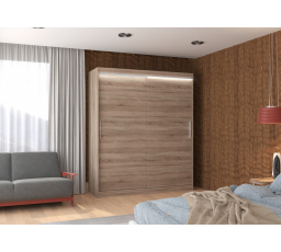 Posuvná skříň s LED osvětlením LINCOLN 180 Truffle+Truffle