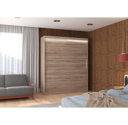 Posuvná skříň s LED osvětlením LINCOLN 180 Truffle+Truffle