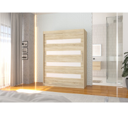 Posuvná skříň s lacobelem MARTINEZ 150 Sonoma+White Lacobel