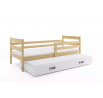 Dětská postel ERYK s přistýlkou 90x200 cm, včetně matrací, Přírodní/Bílá