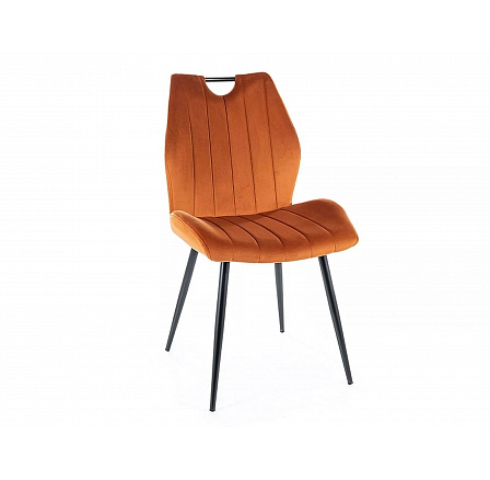 Jídelní židle ARCO VELVET, skořicový Bluvel 4215/černý mat Jídelní židle ARCO VELVET, skořicový Bluvel 4215/černý mat