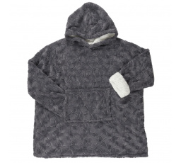 Mikina / snuddie ze syntetické kožešiny šedá