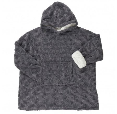 Mikina / snuddie ze syntetické kožešiny šedá