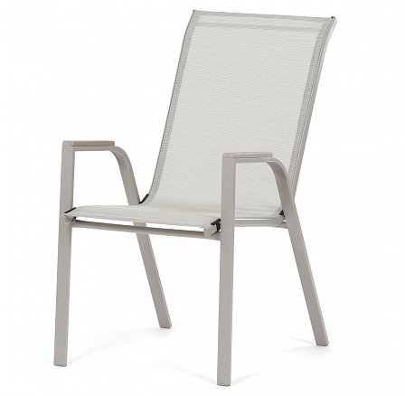 Zahradní židle, kov, síťovina, béžová, AZC-S1048 CRM