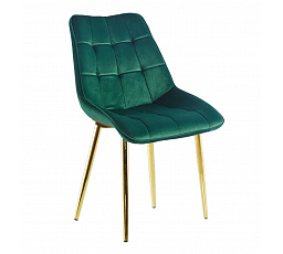 Židle velvet zelená / zlaté nohy J262-1