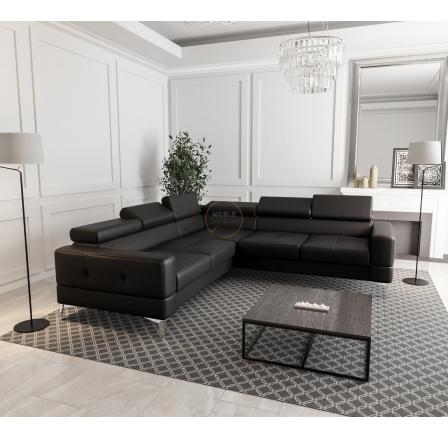 Rohová sedací souprava TOSCANIA MAX 250×250 - černá eko kůže , pravá