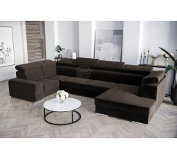 Rohová sedací souprava ROYAL MAX I 210x375x185 - hnědá , levá