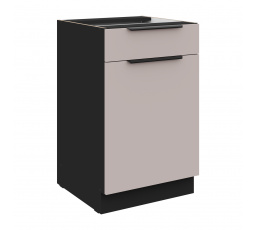 Dolní skřínka ARONA - 50 D 1F 1S BB, Černá mat/Kašmír