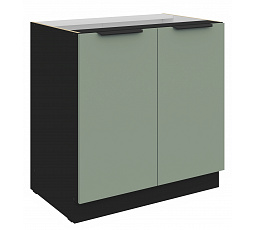 Dolní skříňka ARIA - 80 D 2F BB, Černá/Aquamarine