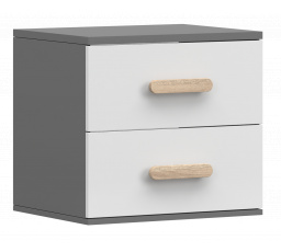 Noční stolek SMYK II - 22, Šedá/Bílá/Sonoma