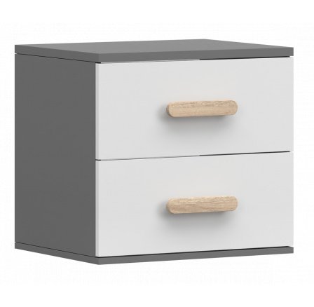 Noční stolek SMYK II - 22, Šedá/Bílá/Sonoma