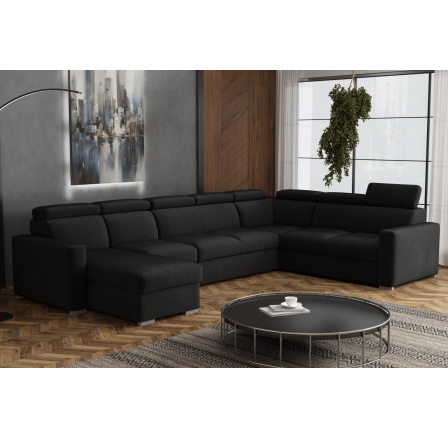 Sedací souprava Petrit U1 levá Kronos černá Sedací souprava Petrit U1 levá Kronos černá