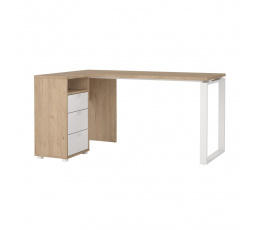 Rohový psací stůl SIGAL 600/03, Dub jackson hickory/Bílá