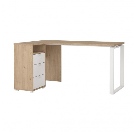 Rohový psací stůl SIGAL 600/03, Dub jackson hickory/Bílá Rohový psací stůl SIGAL 600/03, Dub jackson hickory/Bílá