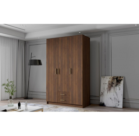 Skříň Arya I 120 - ořech/zlaté úchytky