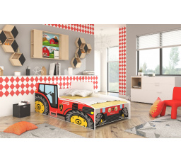 Postel s matrací TRACTOR RED 160x80 Červená
