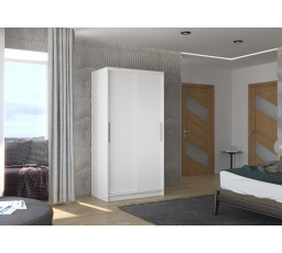 Šatní skříň s posuvnými dveřmi ASTEN 100 Bílá+Bílá