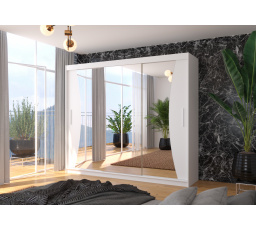 Posuvná skříň se zrcadlem DIEGO 250 Bílá+Bílá